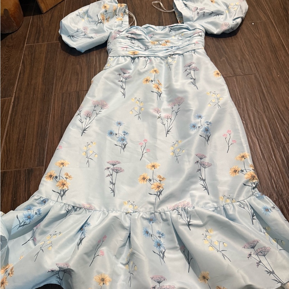 Self-Portrait Blue Puff Sleeve dress for Weddings
